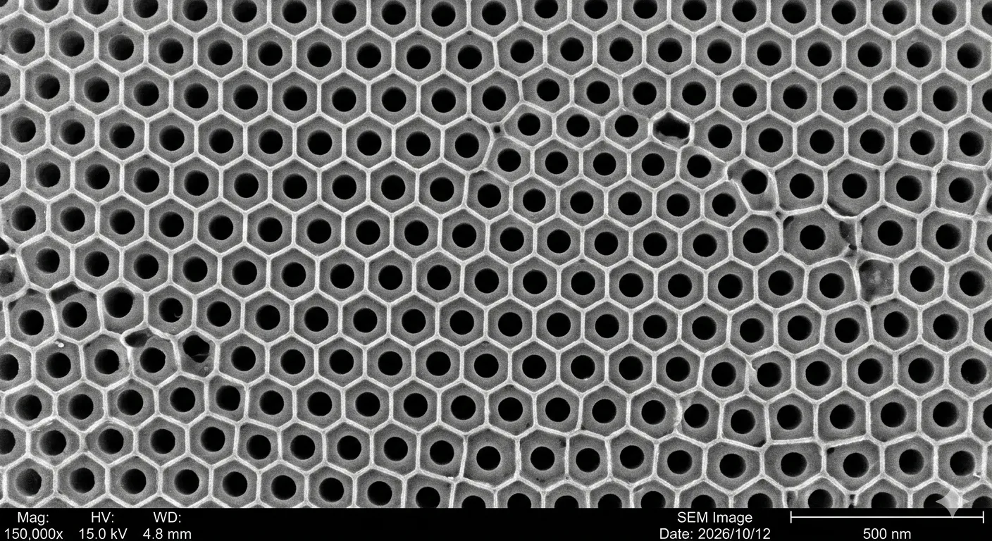 陽極處理蜂窩狀結構圖