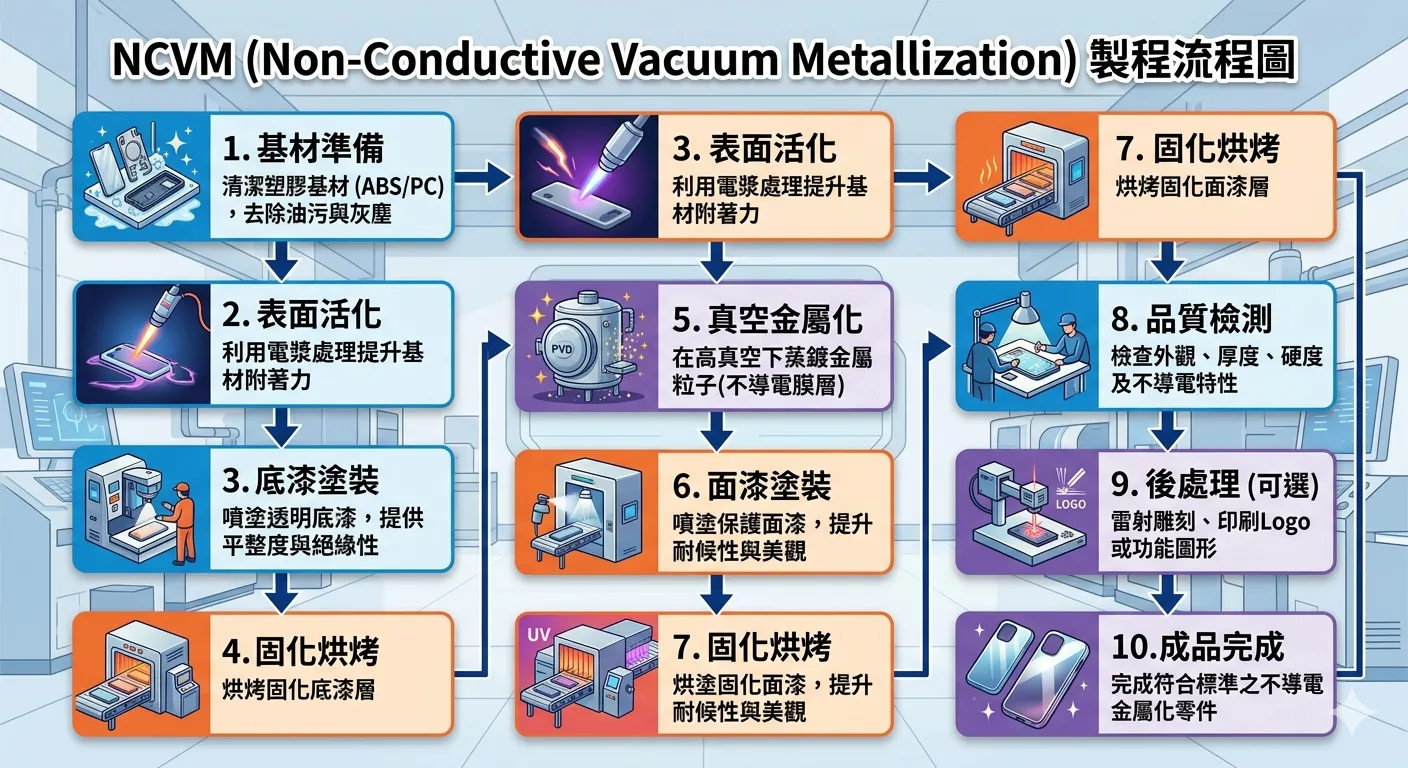真空電鍍生產流程